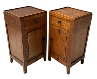 Two Art Deco Amsterdamse School Nightstands or Bedside Tables, 1920s